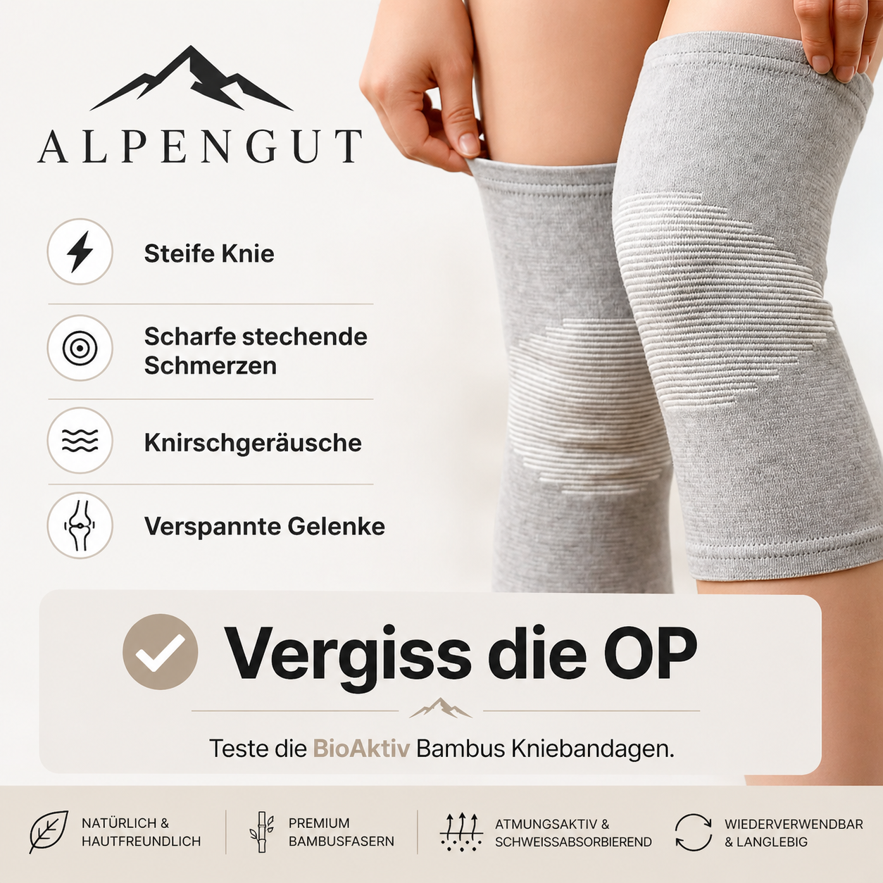 Bambus Kniebandage